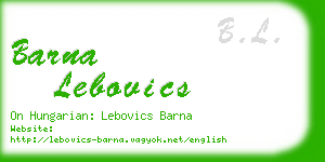 barna lebovics business card
